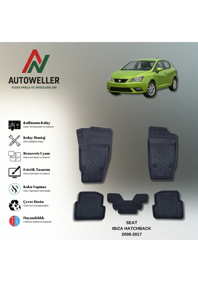 Seat İbiza 2008-2017 Uyumlu Havuzlu Oto Paspas