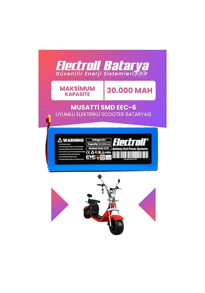 Musatti Smd Eec-6 Uyumlu Batarya Maksimum Kapasite 60v 30ah Elektrikli Scooter Bataryası Diğer