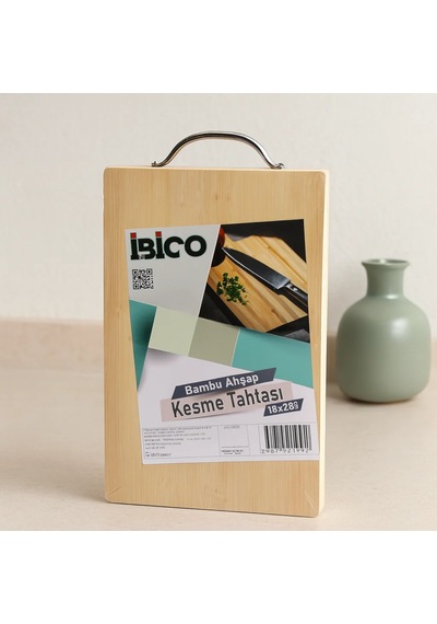 Bambu Kesim Tahtası 18x28x1.7 Cm - Metal Kulplu Altın