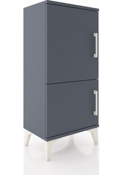 Arges Komodin 3 Raflı 2 Kapaklı 44x30x96 Antrasit-antrasit Antrasit