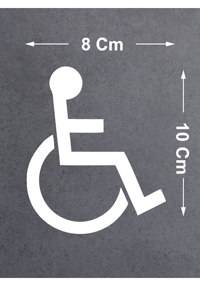 Engelli İşareti Sticker - Araba Oto Motosiklet Cam Sticker - 00094 10X8 Cm