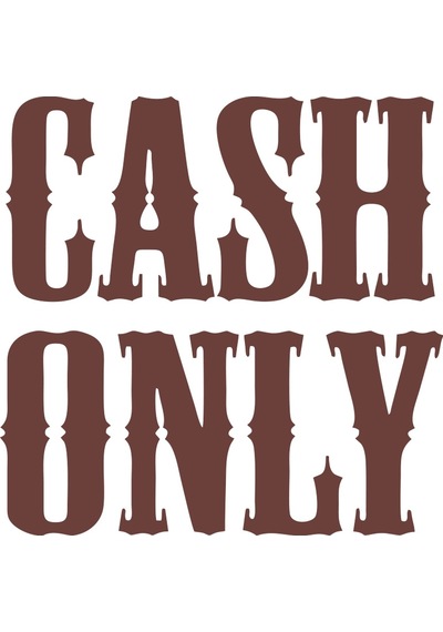 Cash Only Araba Sticker 17x17 Cm Kahverengi