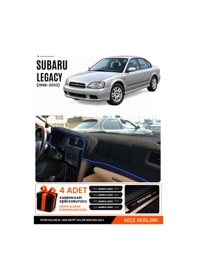 Subaru Legacy 1998-2003 Uyumlu Torpido Koruma, Torpido Örtüsü, Torpido Kılıfı - Siyah Mavi