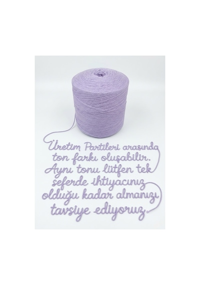 1 Kg Pamuklu El Örgü İpi Runner İpi- Amigurumi Koton İp Punch İpi Motif Lila Renk