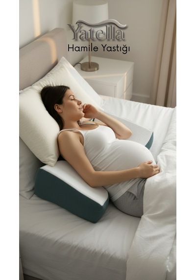 Yatella Çok Fonksiyonlu Hamile Yastığı - Katlanabili Ayarlanabilir - Sırt ve Bel Destekli Hamile Yastığı