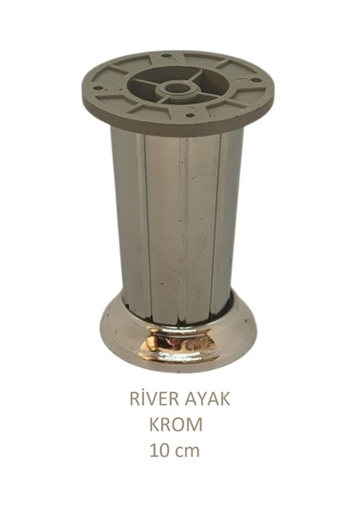 River Ayak, Plastik Mobilya Ayağı, 10 Cm, Vidalar Dahil, Krom Krom