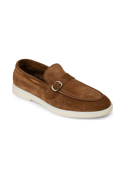 Deery Erkek Hakiki Süet Taba Renk Tokalı Loafer - 02031mtbac01 Taba