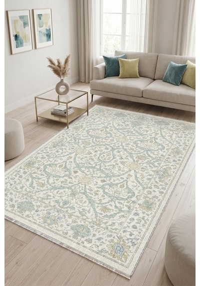 Dekoratif Halı Kaymaz Taban Leke Tutmaz Yıkanabilir Kilim Özel Ölçü Salon Halısı 3039