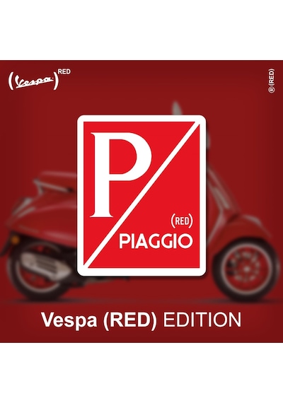 Vespa Red Edition Piaggio Damla 3D Sticker