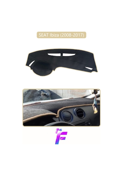 Seat Ibıza 2008-2017 Uyumlu Torpido Örtüsü Yansıma Önleyici Tam Koruma Hızlı Montaj K13