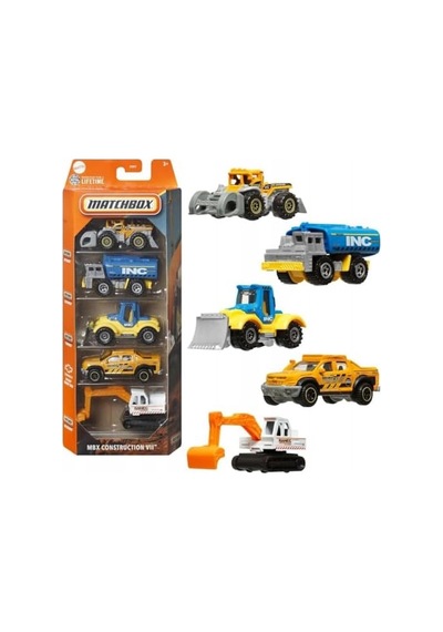 Matchbx Metal Beşli Araba Seti Mbx Constructıon Vıı İş Makineleri C1817-jbx40 Açık Bej