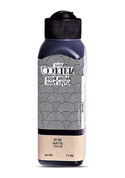 Akrilik Boya, 140ml, Siyah Renk 0,15 L
