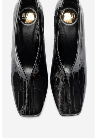 Luvi Shoes Nore Siyah Baskı Kadın Topuklu Ayakkabı