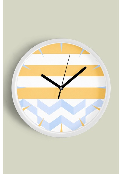 Modern Tasarım Duvar Saati - 25cm - Önü Camlı Beyaz Kasa - Sessiz Mekanizma-jh0409 Beyaz