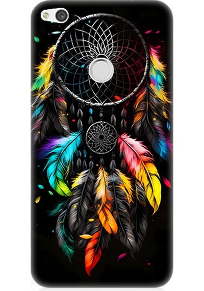 Huawei P9 Lite 2017 Uyumlu Silikon Kılıf Renki Dream Catcher Düş Kapanı