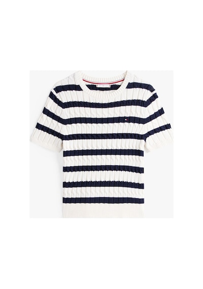 Tommy Hilfiger Co Cable Mıd Gg S/s C-nk Swt Kadın Beyaz Kazak - Ww0ww45656
