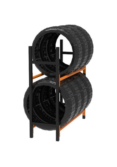 2 Katlı Lastik İstifleme Rafı, Mini Rack 40x150 Cm-100 Cm Çok Renkli