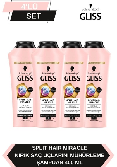 Gliss Split Hair Miracle Şampuan 4 x 400 ML