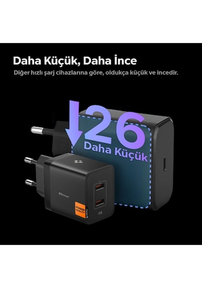 Spigen Essential Wall Charger 47w Usb-c Hızlı Şarj Adaptörü Siyah - Ach09457