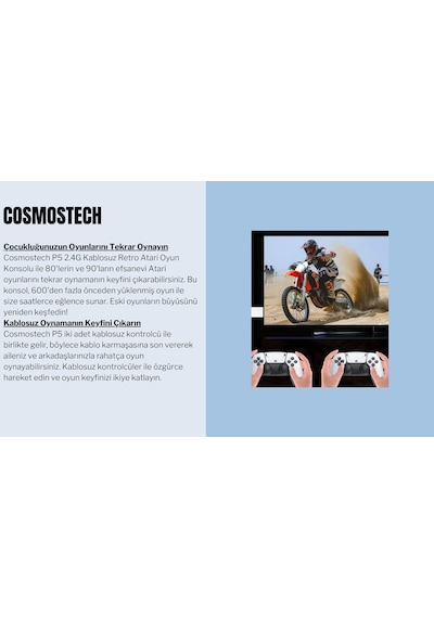 Cosmostech P5 2.4g Wireless Kablosuz Controller Retro i Video Game Oyun Konsolu