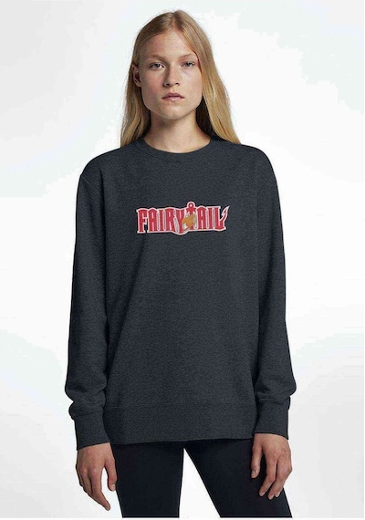 Fairy Tail 2 Baskılı Füme Antrasit Kadın Sweatshirt