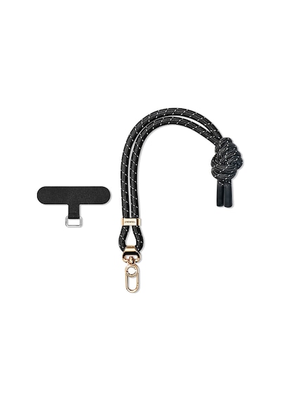 Youngkit Yq002 Yansıtıcı Şerit Desenli Cep Telefonu Bilek Askı İpi Siyah