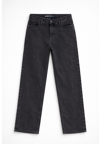 Kadın Antrasit Yüksek Bel Straight Fit Jean Pantolon