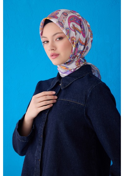 BELLİ Saf İpek Eşarp 4111d02 Twill İpek -35 Gri Gri