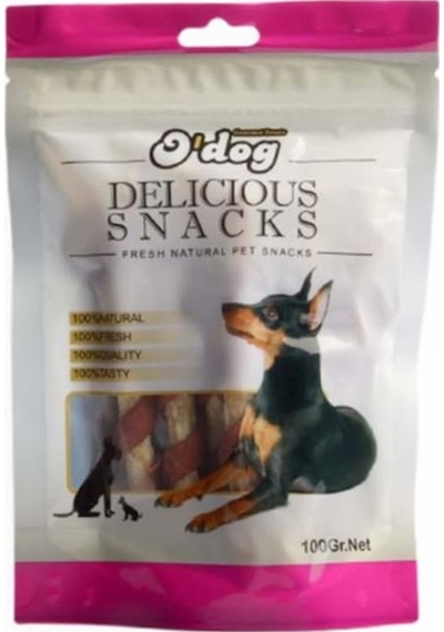O'dog Kuzu Parçacıklı Sargılı Köpek Ödülü 100 G