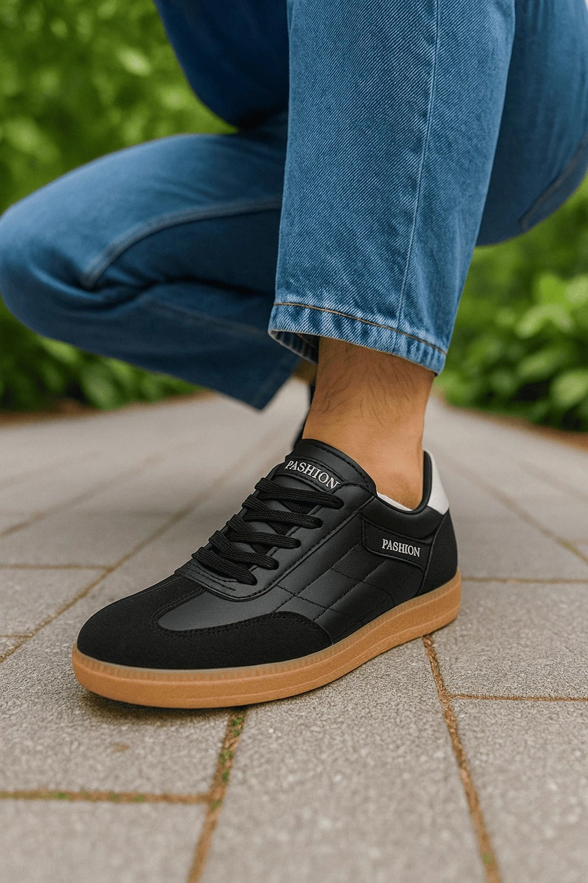 Günlük Unisex Sneaker Bağcıklı Dikiş Detaylı Oval Burun Tırtıklı Taban Hafir Spor Ayakkabı 353 Siyah - Beyaz Günlük Unisex Sneaker Bağcıklı Dikiş Detaylı Oval Burun Tırtıklı Taban Hafir Spor Ayakkabı 353 Siyah - Beyaz