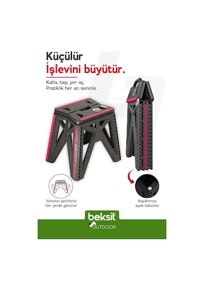 Outdoor Herkül M Katlanır Reflektörlü Tabure Antrasit Antrasit Antrasit