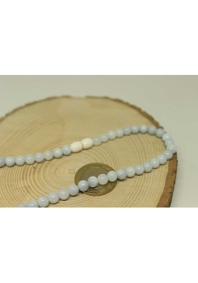 Akuamarin Taşı Kolye 6mm (Klipsli) Gümüş