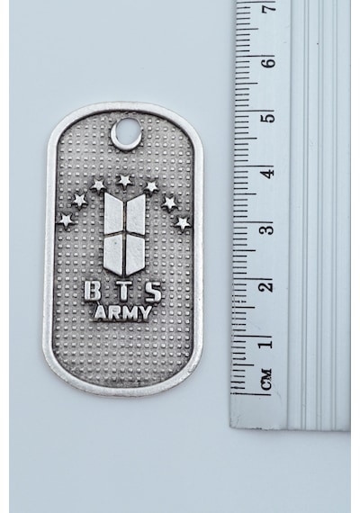 Bts Army Künye Gümüş Kaplama Düz Zincir Kolye Gümüş