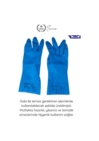 Eldiven Genel Kullanım Lateks Eldiven Gıda Uyumlu Doğal Kauçuk Kimyasal Dirençli Astarlı Kaymaz Tem