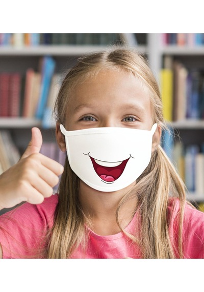 10 Adet Yıkanabilir Beyaz Çocuk Maske-5