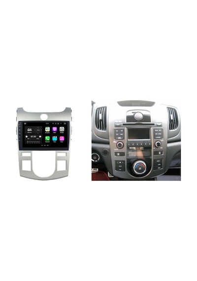Kia Cerato Araç Multimedya Android Ekran Carplay Navigasyon Double Teyp 4+64 9" 08-12 Silver Blueway