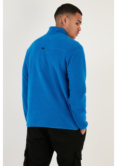 Buratti Slim Fit Anti-Pilling Tüylenme Yapmayan Bato Yaka Kışlık Şardonlu Erkek Polar 5906001 Saks