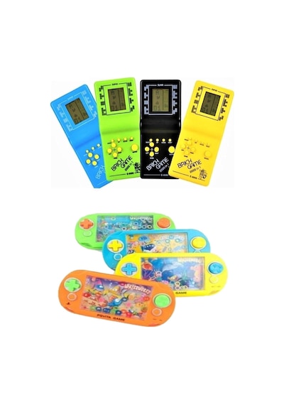 1 Adet El Atarisi Tetris Atari 1 Adet Suda Halka Geçirme Nostaljik Oyuncak Stres Giderici Set,0