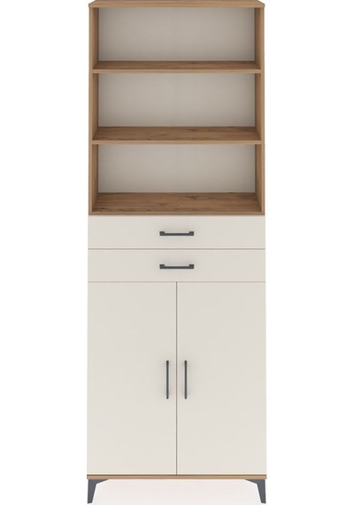 Arges Dolap 4 Raflı 2 Çekmeceli 2 Kapaklı 88x30x243 Çam-aytaşı Çam