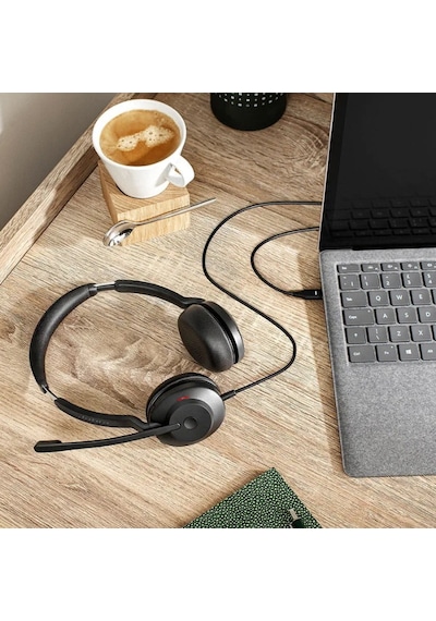 Jabra Evolve 2 30 Duo USB-C MS Kablolu Kulak Üstü Kulaklık