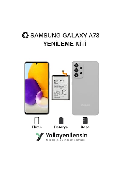 Samsung Galaxy A73  Kiti Ekran + Batarya + Arka Kasa Model Uyumlu, Yüksek Kalite Parçala