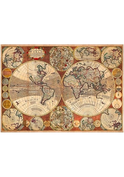1000 Parça - Old World Map Eski Dünya Haritası