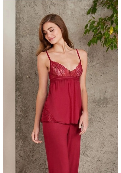 Pierre Cardin 2820 Kadın Penye Dantelli Sabahlıklı Pijama Takım-bordo Bordo Pierre Cardin 2820 Kadın Penye Dantelli Sabahlıklı Pijama Takım-bordo Bordo