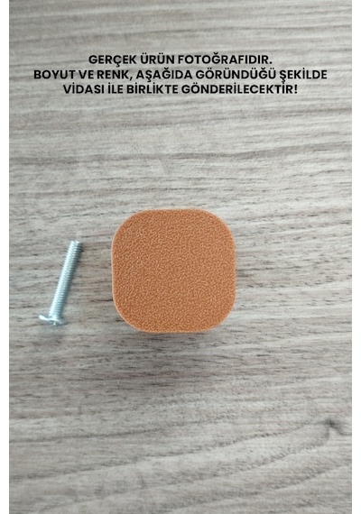6 Adet - Kahverengi Oval Kare Kulp - Modern Ve Şık Dolap, Gardırop, Şifonyer, Komodin Ve Çekmece Kulpu Vida Dahil Sarı