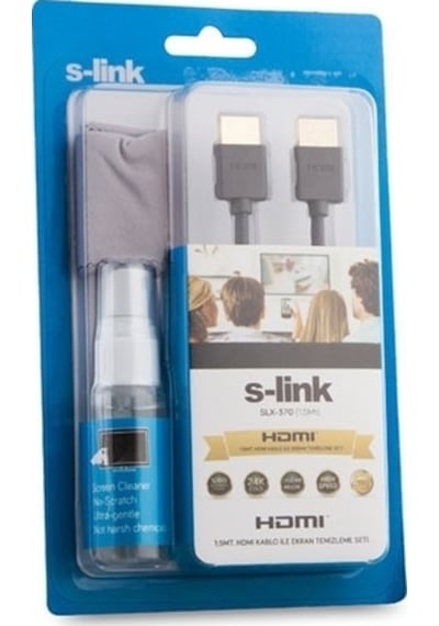 S-Link Slx-370 1,5mt HDMI Kablo +Temizleme Sprey + Micro Fiber 1.