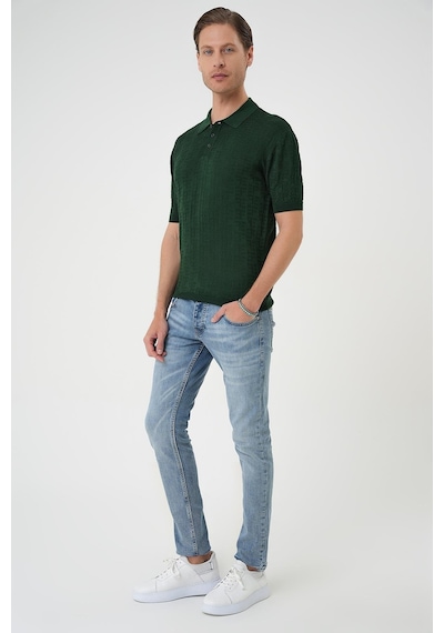 Efor Comfort Fit Polo Yaka Pamuklu Kısa Kol Casual Yeşil Triko Tişört Tr 880 Yeşil