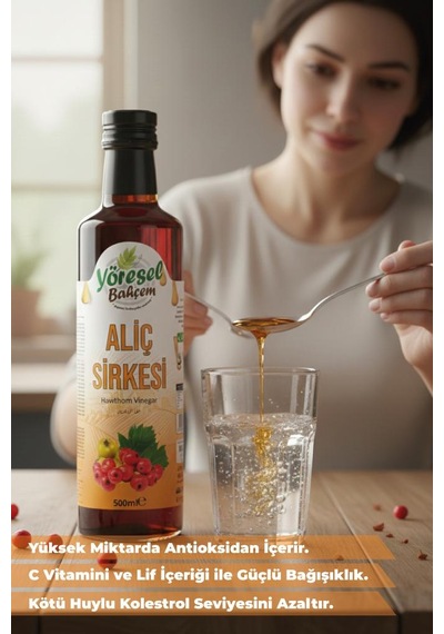 Yöresel Bahçem Alıç Sirkesi Doğal Fermantasyon 500ml