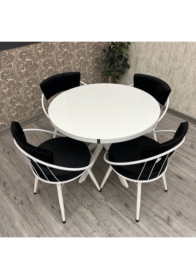 Mutfak Masası Takımı , 4 Kişilik Mutfak Masa Takımı , Yuvarlak Masa Takımı Küt Ayaklı Takım Beyaz Beyaz Mutfak Masası Takımı , 4 Kişilik Mutfak Masa Takımı , Yuvarlak Masa Takımı Küt Ayaklı Takım Beyaz Beyaz