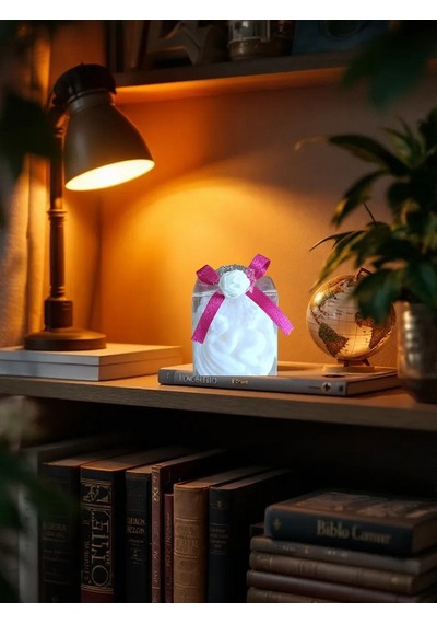 Uyuyan Melek Görünümlü Kokulu Doğal Beyaz Renk Dekoratif Mum Beyaz