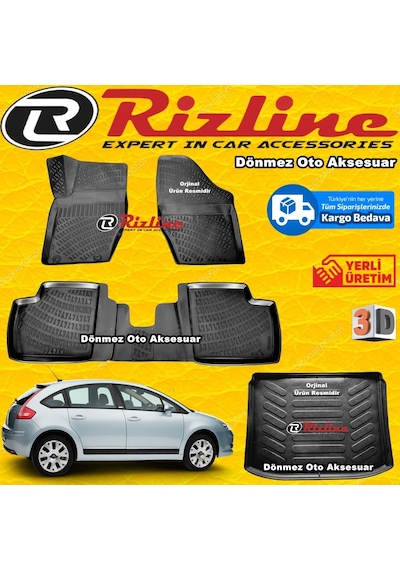 Citroen C4 3D Paspas+Bagaj Havuz Siyah Hb 2004-2010 Arası Rizline N11.13573